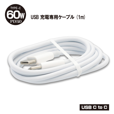 60W PD3.0準拠 USB充電専用ケーブル CtoC